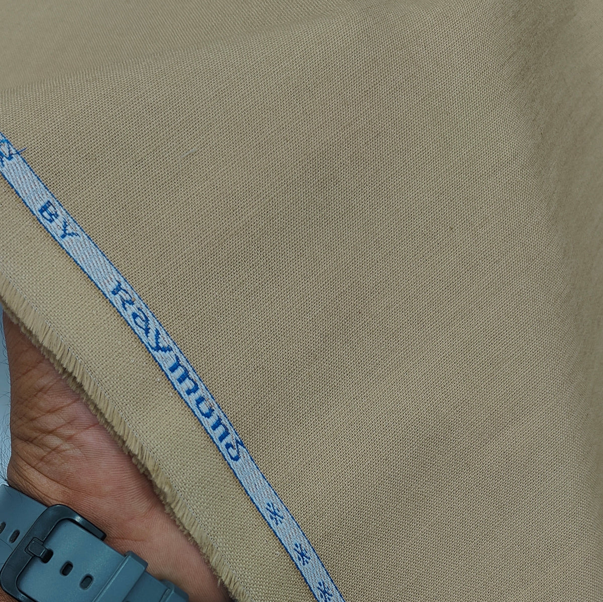 Trouser Fabric Raymond Pure Cotton With Linen Look Stretchable Color Chamomile Brown