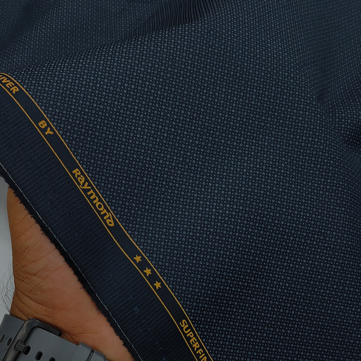 Trouser Fabric Raymond Pure Cotton Stretchable Dobby Color Midnight Blue