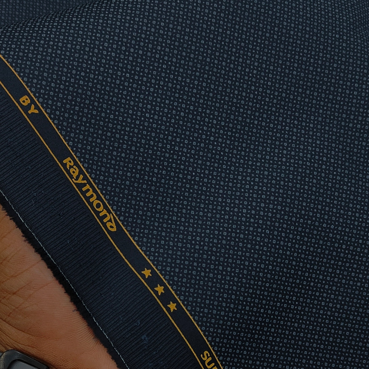 Trouser Fabric Raymond Pure Cotton Stretchable Dobby Color Midnight Blue
