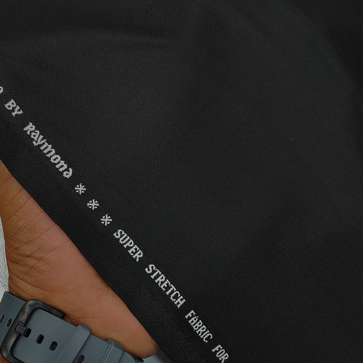 Trouser Fabric Raymond 4Way Stretchable Premium Plain Color Black