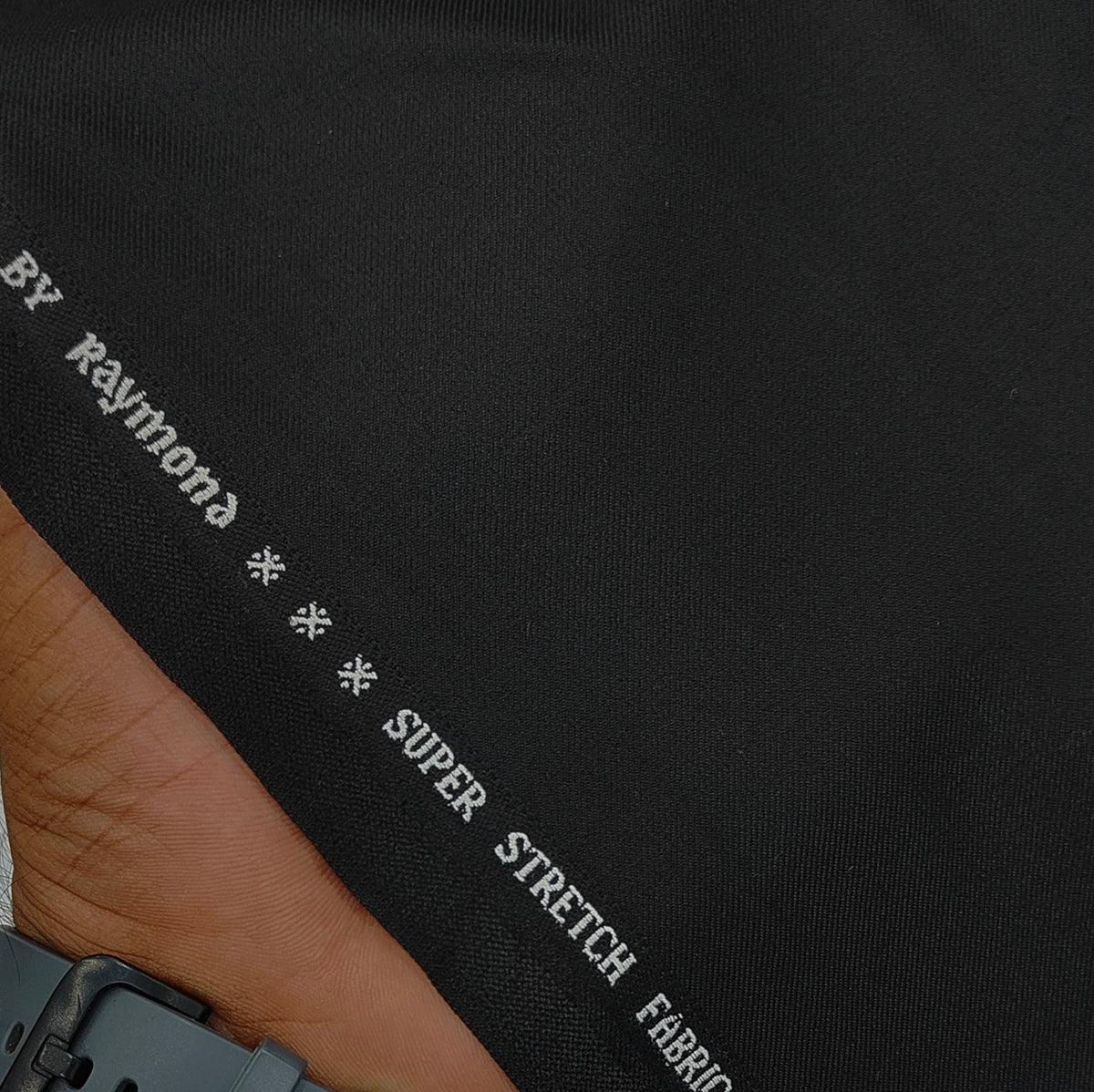 Trouser Fabric Raymond 4Way Stretchable Premium Plain Color Black