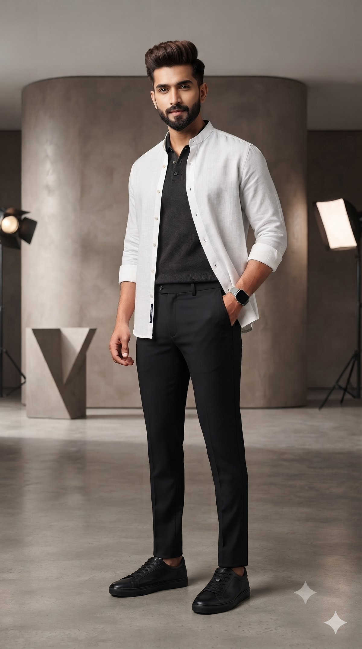 Trouser Fabric Raymond 4Way Stretchable Premium Plain Color Black