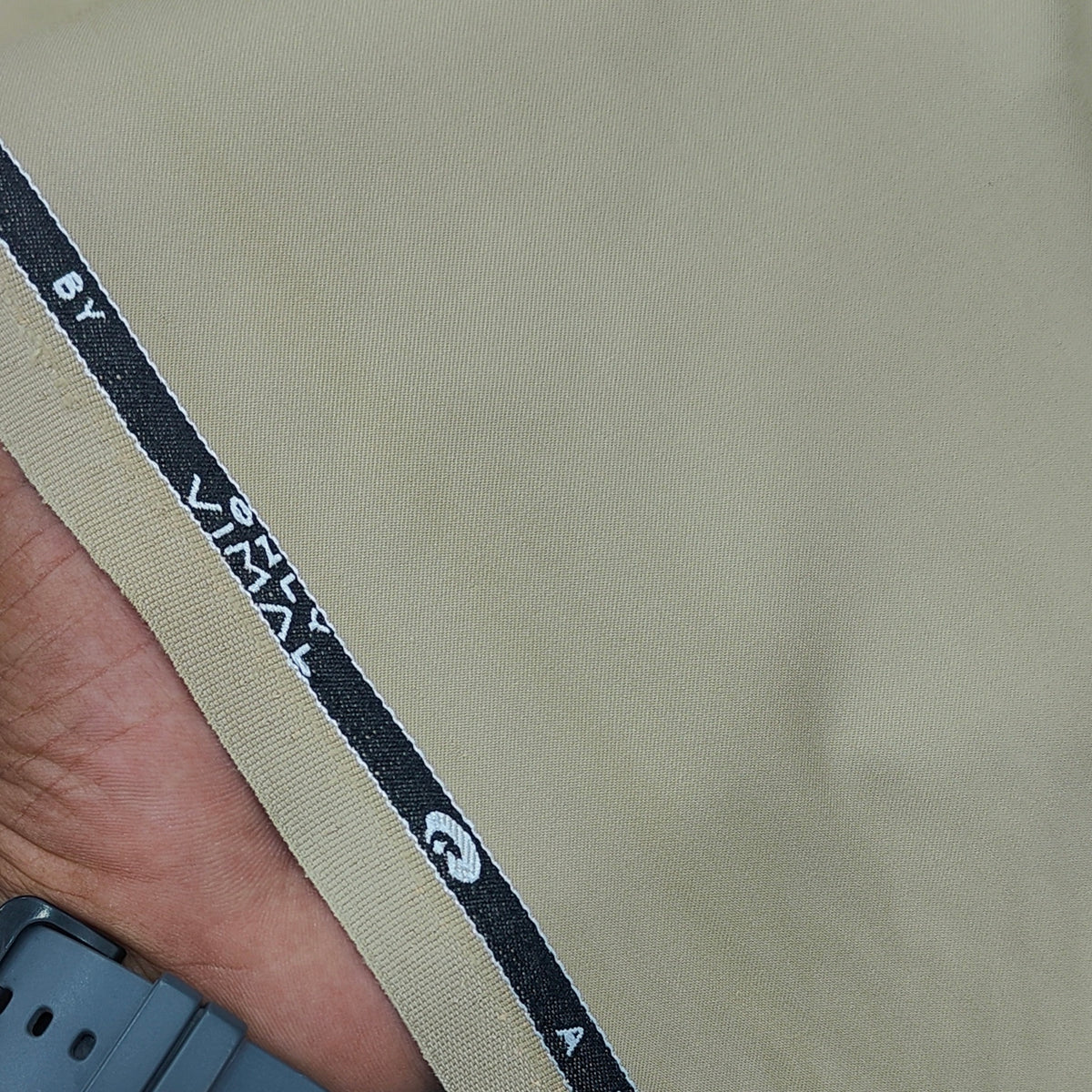 Pant Shirt Combo Vimal Light Brown TR Trouser With Reddish Maroon Plain Poly Viscose Shirt Fabric