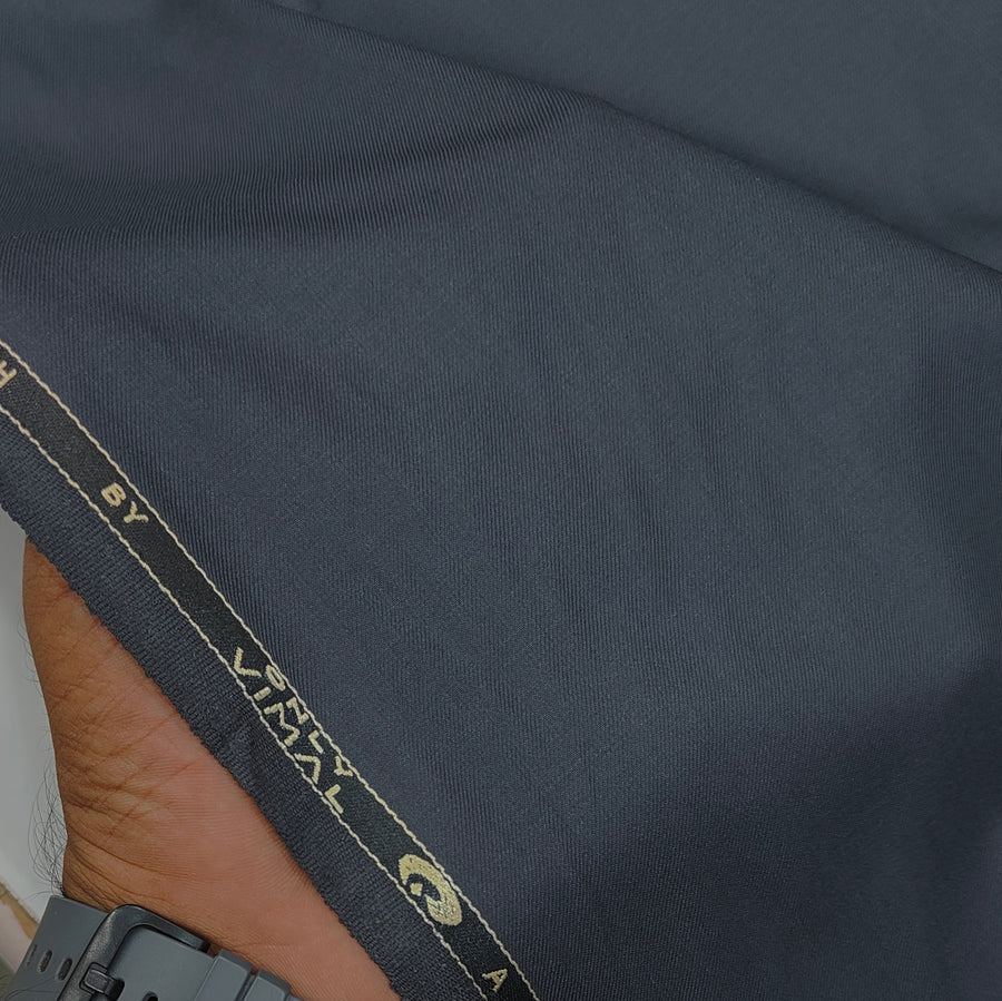 Trouser Fabric Vimal Luxury TR Stretchable Plain Colour Zinc Grey