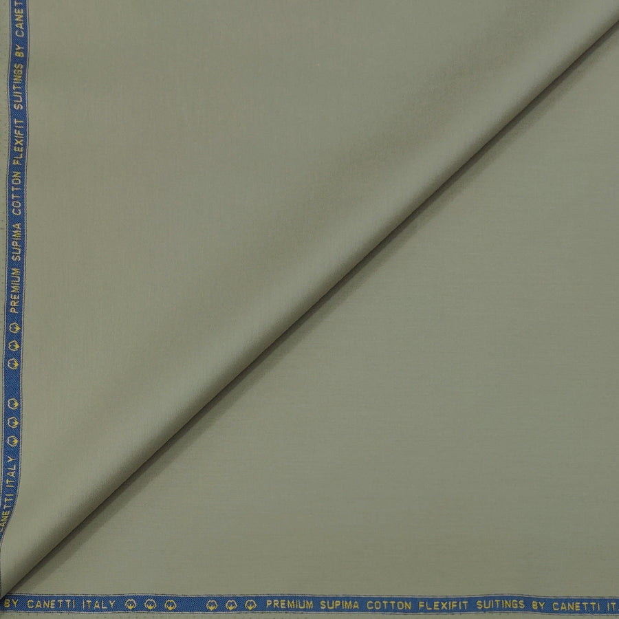 Canetti Italy Luxury Supima Cotton Plain Suiting Fabric Colour Soft Beige