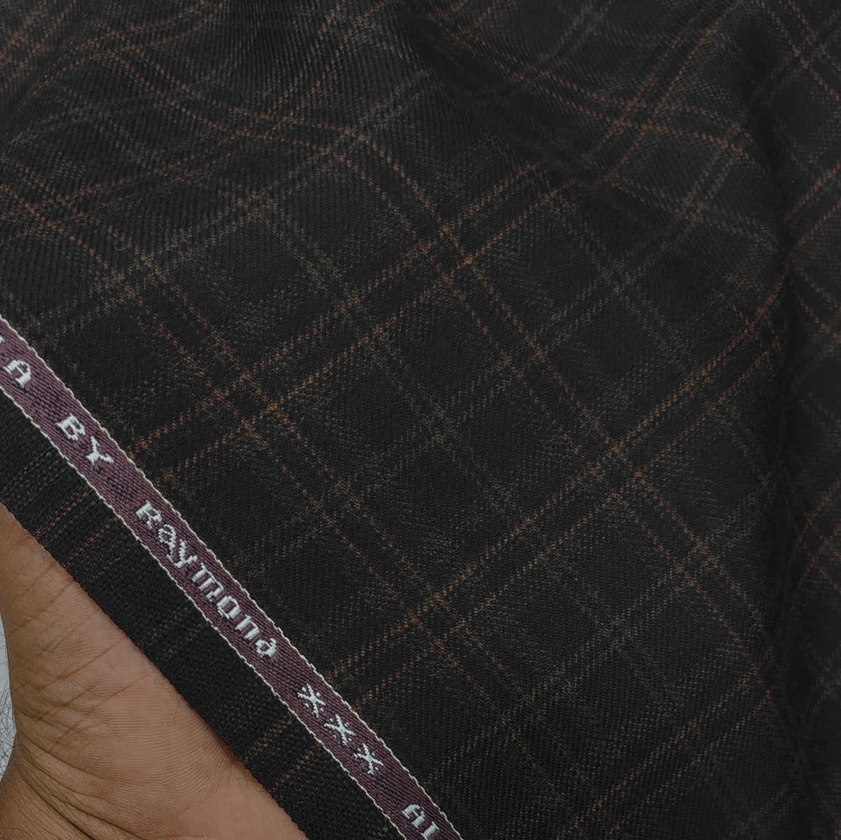 Tweed Blazer Fabric Raymond 100% Wool Check Colour Bistre Brown
