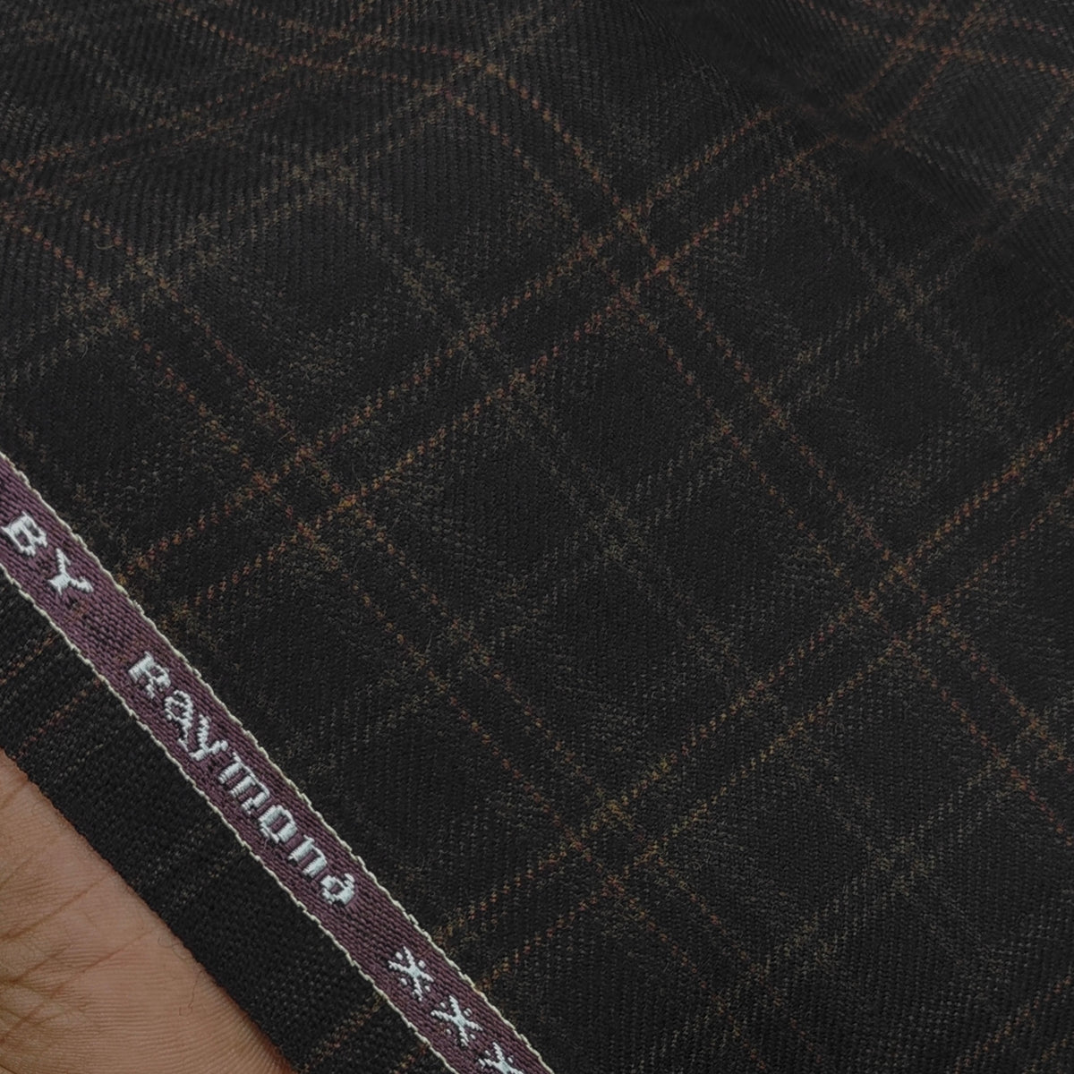 Tweed Blazer Fabric Raymond 100% Wool Check Colour Bistre Brown
