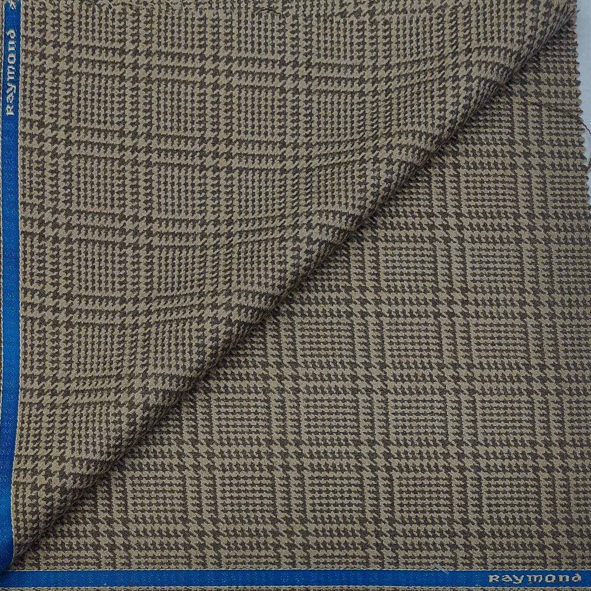 Tweed Blazer Fabric Raymond 52% Wool Wales Check Colour Earth Brown
