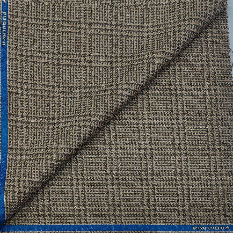 Tweed Blazer Fabric Raymond 52% Wool Wales Check Colour Earth Brown