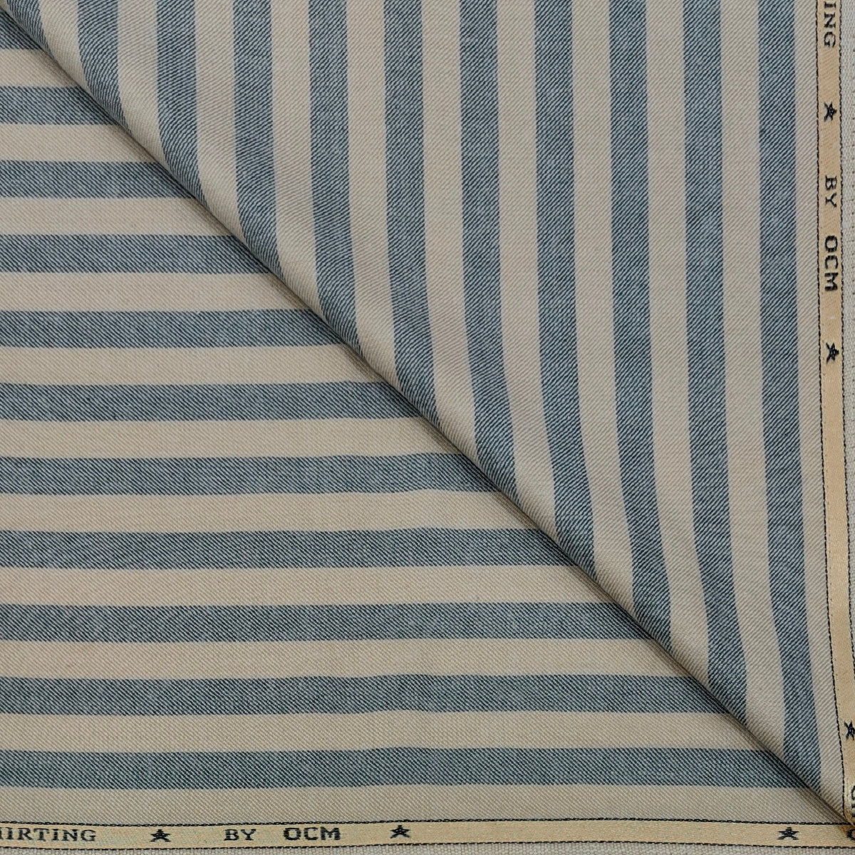 Warm Shirt Fabric Ocm Bengal Stripes Colour Grey N Beige