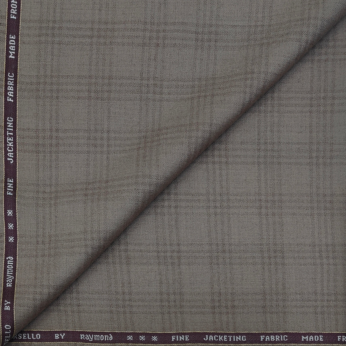 Tweed Blazer Fabric Raymond 100% Wool Broad Check Colour Dusty Brown