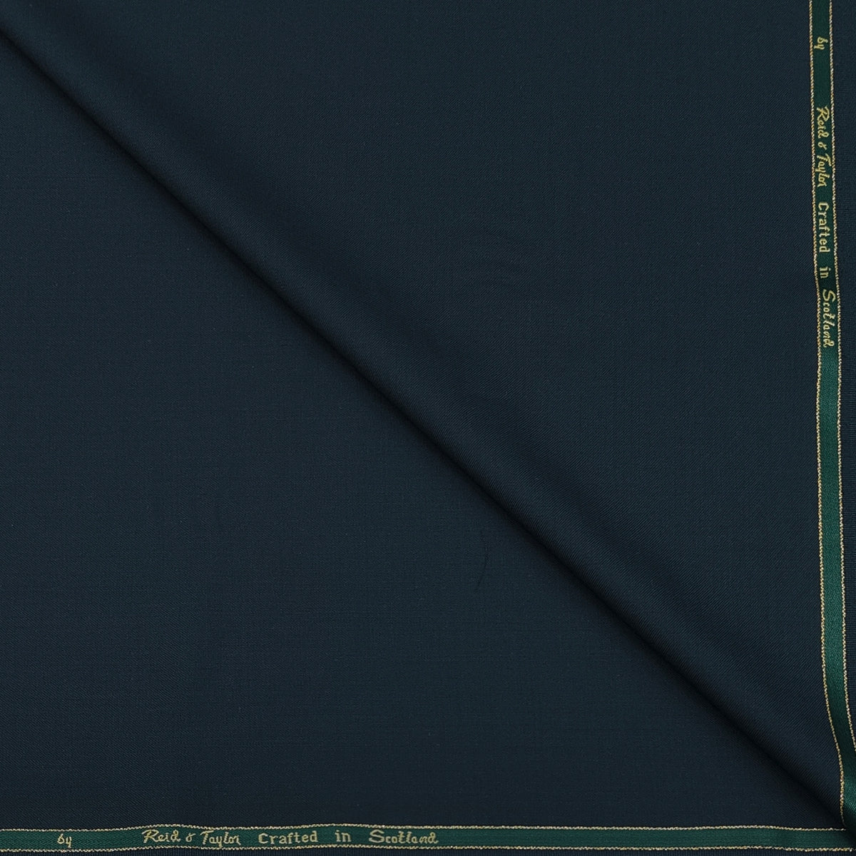 Trouser Fabric Reid & Taylor Super 140s Count 45%Wool Plain Color Charleston Green