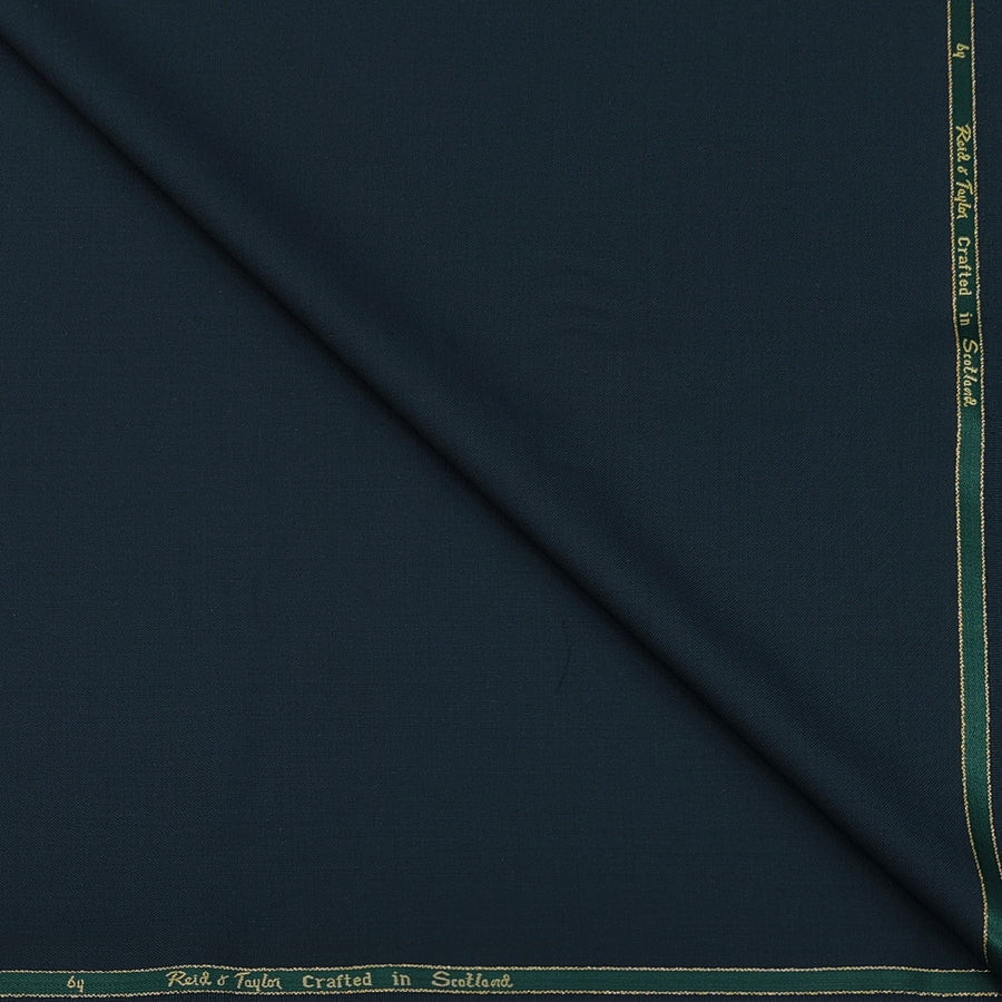 Trouser Fabric Reid & Taylor Super 140s Count 45%Wool Plain Color Charleston Green