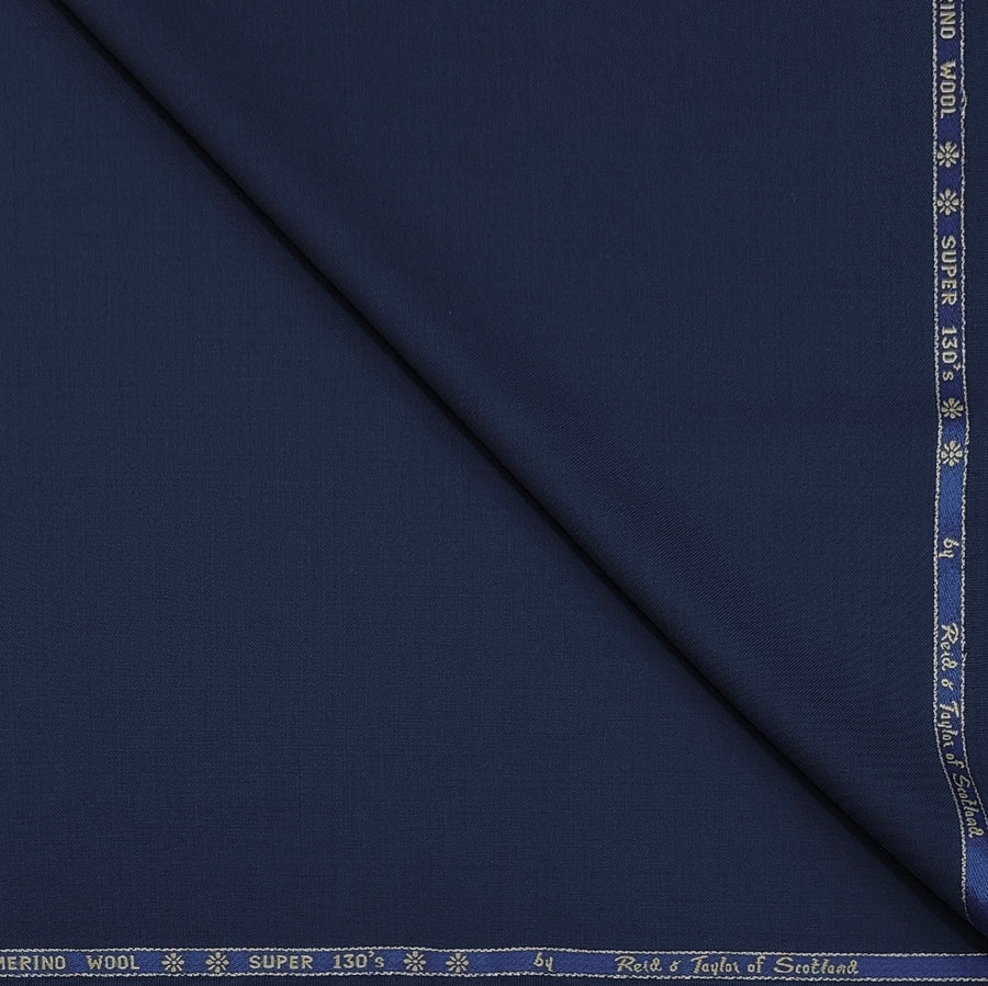 Trouser Fabric Reid & Taylor Super 130s Count 70%Wool Plain Color Dark Space Blue