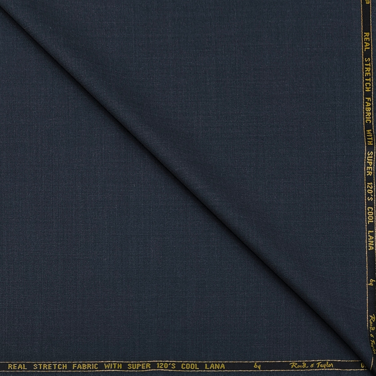 Trouser Fabric Reid & Taylor Super 120s Count 50%Wool Stretchable Plain Color Greyish Blue
