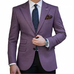 Blazer Fabric ManTire Italian Jacquard Colour Royal Lavender