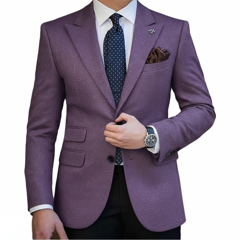 Blazer Fabric ManTire Italian Jacquard Colour Royal Lavender