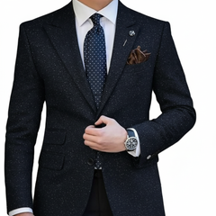Blazer Fabric ManTire Italian Printed Colour Blue
