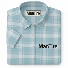 Shirt Fabric ManTire 100% Cotton Broad Check Colour Pistachio Green