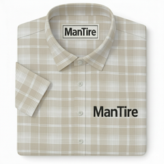 Shirt Fabric ManTire 100% Cotton Broad Check Colour Brown