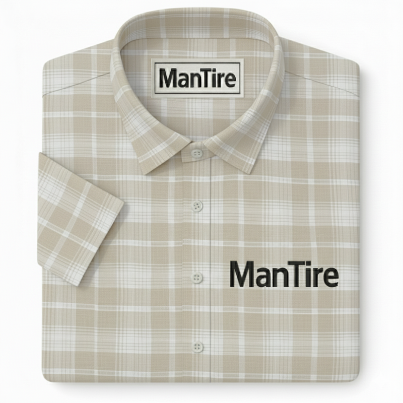 Shirt Fabric ManTire 100% Cotton Broad Check Colour Brown