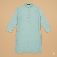 Kurta Fabric ManTire Designer Silk Embroidery Colour Mint Green
