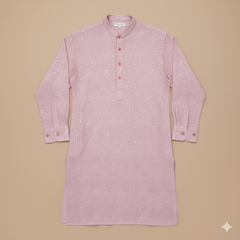 Kurta Fabric ManTire Designer Silk Embroidery Colour Pinkish Peach