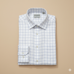 Shirt & Kurta Fabric Linen Club Pure Linen Check Colour Light Grey N White