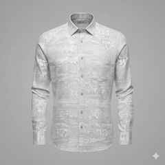 Shirt & Kurta Fabric Linen Club Pure Linen Printed Colour Grey N White