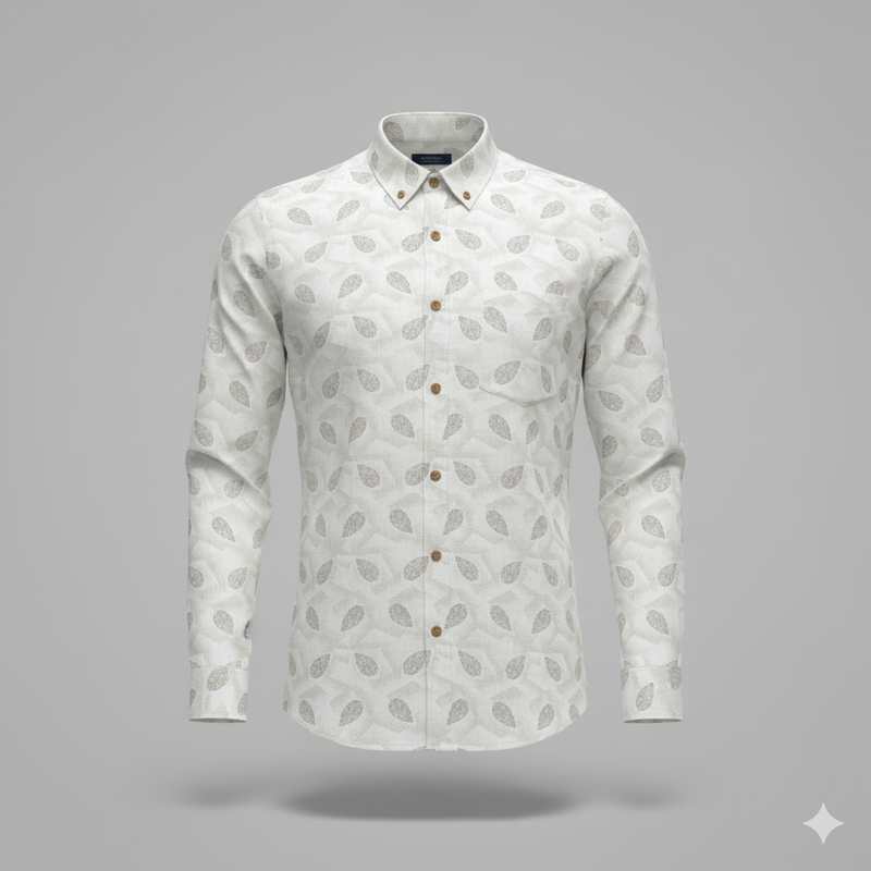 Shirt N kurta Fabric Linen Club Linen Blended Printed Colour Brown N Off White