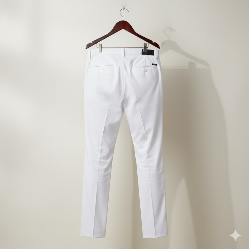 Trouser Fabric Donear Pure Cotton Plain Colour White