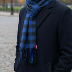 Raymond Pure Wool Muffler Colour Blue N Black