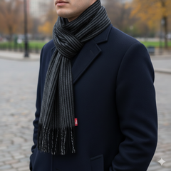 Raymond Pure Wool Muffler Colour Dull Black