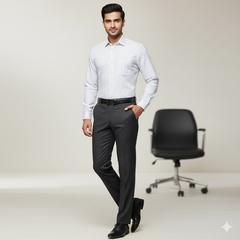 Pant Shirt Combo Pack Siyaram Rasin Wine Pant, Plain Poly Cotton Blue N White Shirt Fabric