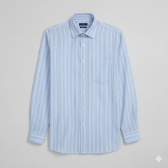 Shirt Fabric Mantire Poly Cotton Broad Patta Colour Sea Blue