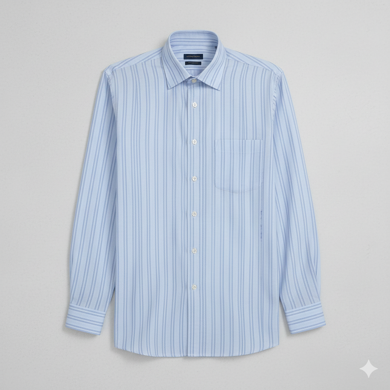 Shirt Fabric Mantire Poly Cotton Broad Patta Colour Sea Blue