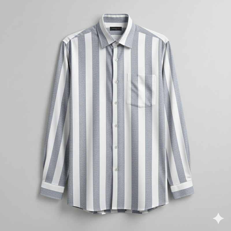 Shirt Fabric Mantire Poly Cotton Patta Lining Colour Grey N White