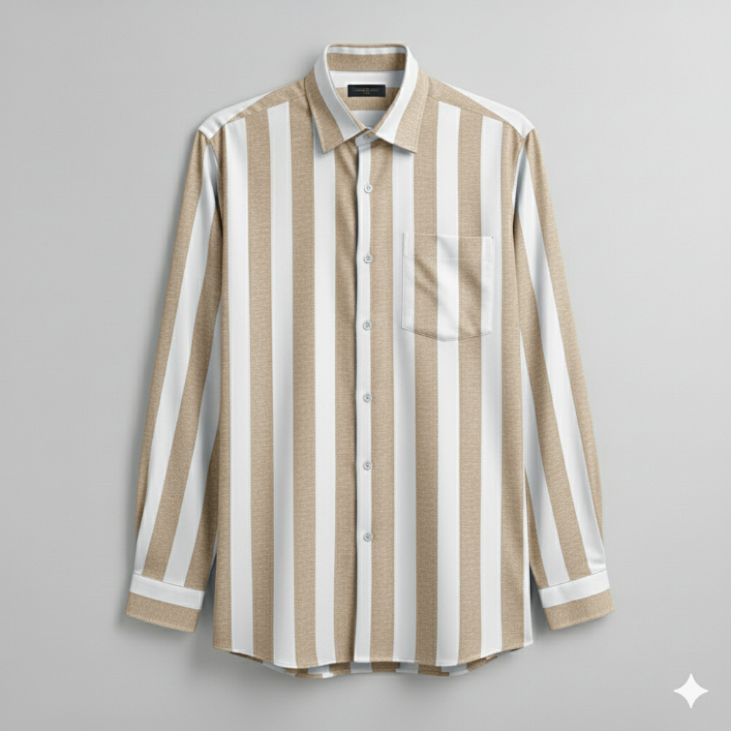 Shirt Fabric Mantire Poly Cotton Patta Lining Colour White N Brown