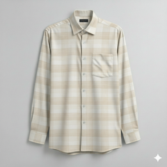 Shirt Fabric Mantire Poly Cotton Broad Check Colour Light Brown