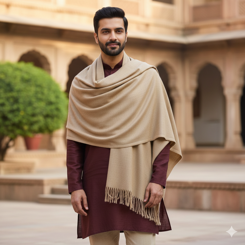 Raymond Acrylic Shawl Lohi Daksh Colour Brown