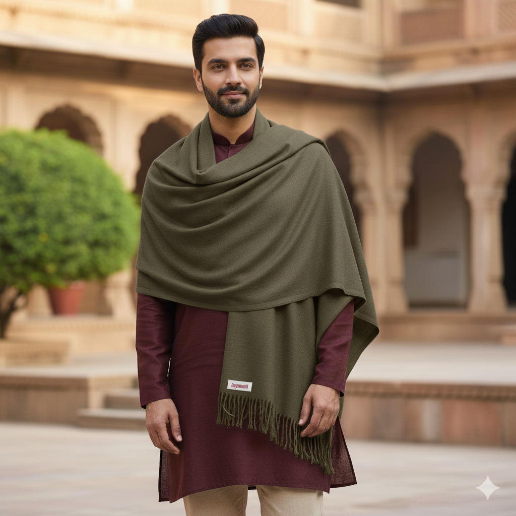 Raymond Acrylic Shawl Lohi Daksh Colour Brown