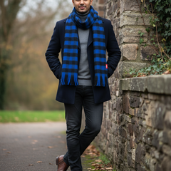 Raymond Pure Wool Muffler Colour Blue N Black