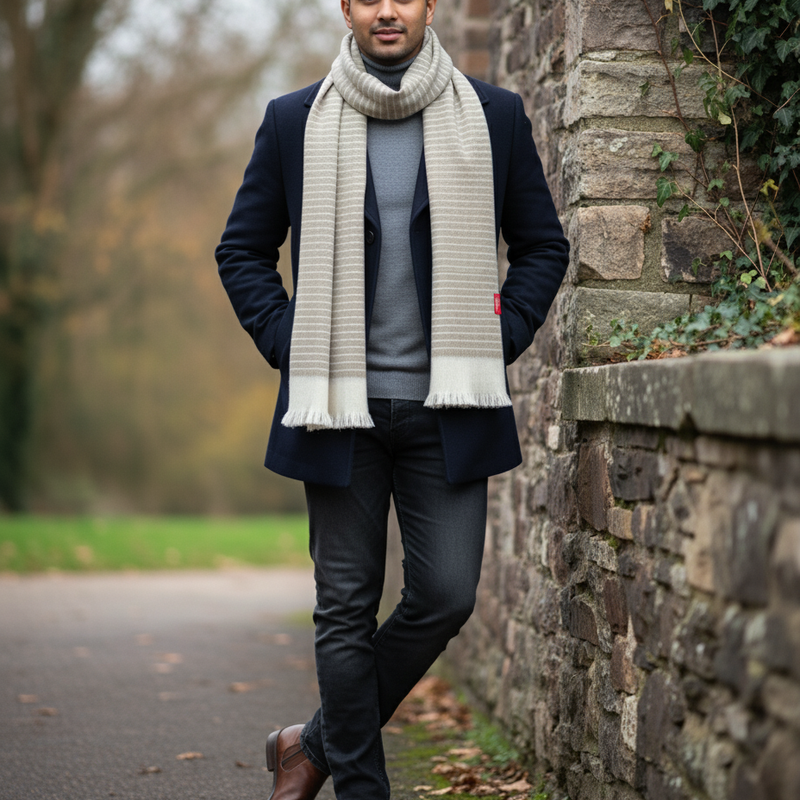 Raymond Pure Wool Muffler Colour Light Brown