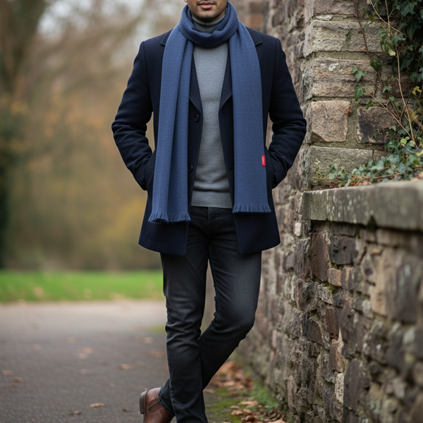 Raymond Pure Wool Muffler Colour Blue