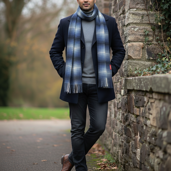 Raymond Pure Wool Muffler Colour Light Blue