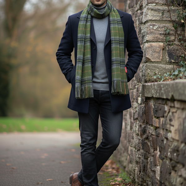 Raymond Pure Wool Muffler Colour Maximum Green