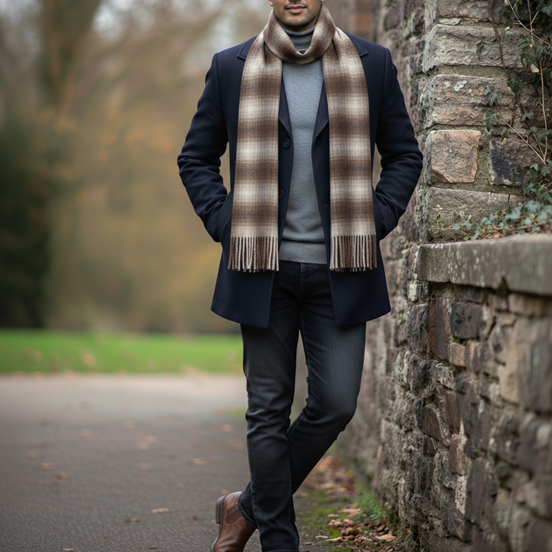 Raymond Pure Wool Muffler Colour Brown