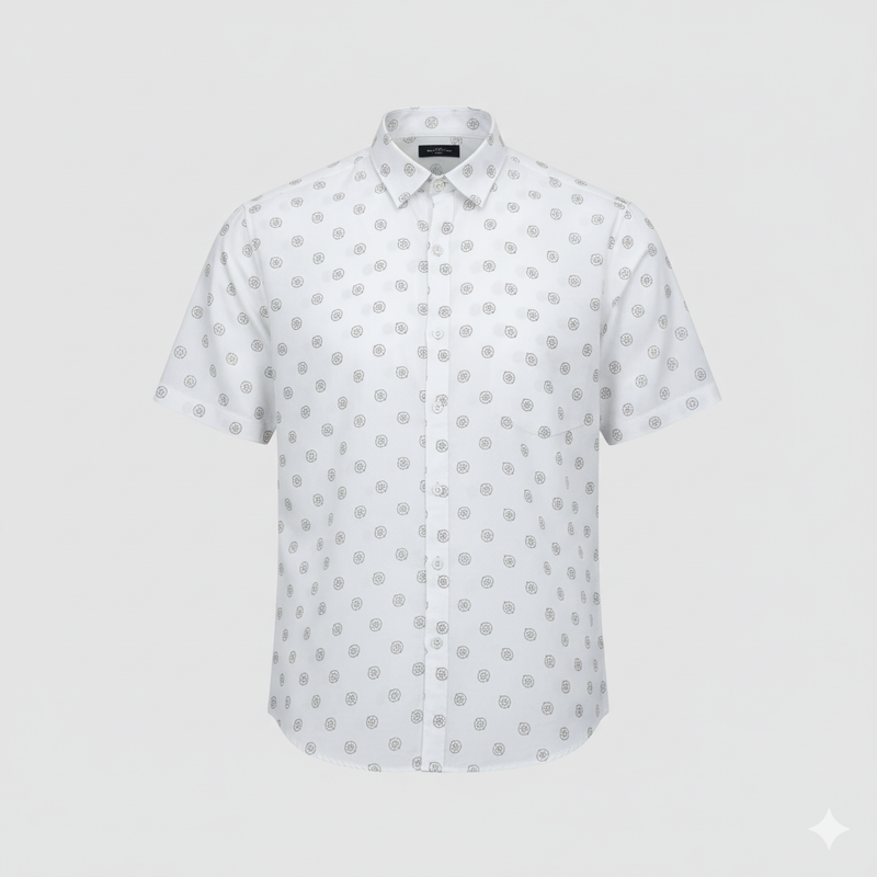 Shirt Fabric Raymond Giza Cotton Printed Colour Brown N White