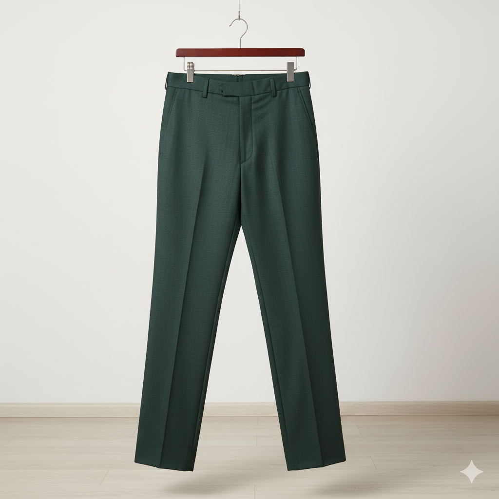 Trouser Fabric Gr Gwalior Poly Viscose Slub Colour Sacramento Green