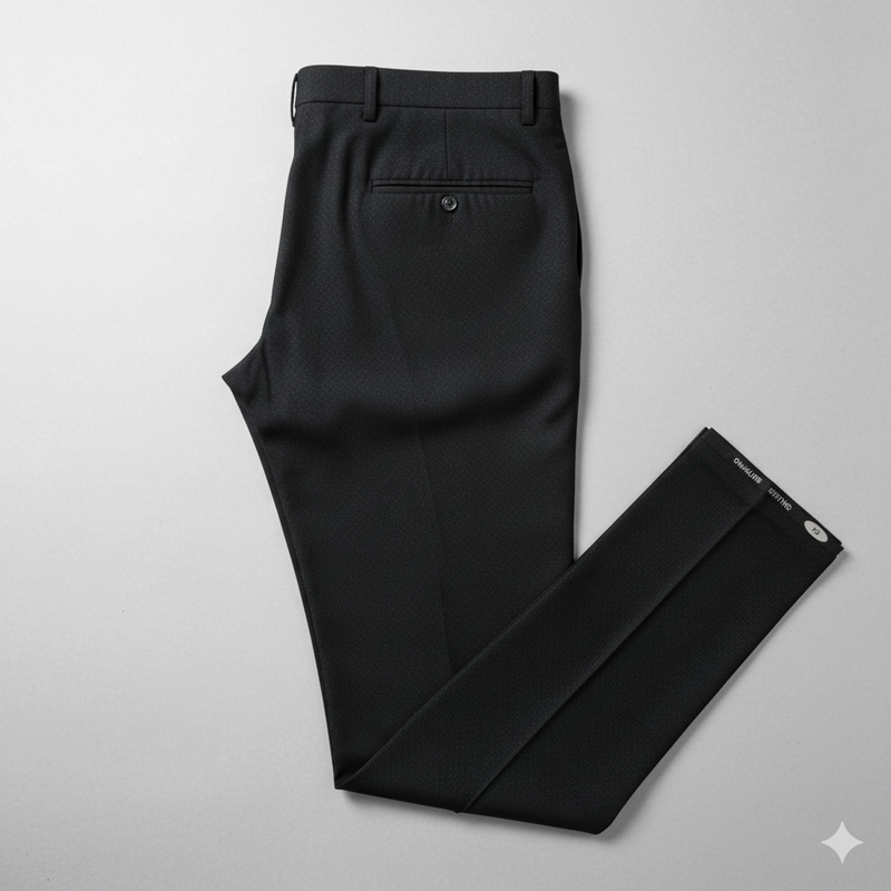 Trouser Fabric Gr Gwalior Poly Viscose Designer Dobby With Check Colour Black